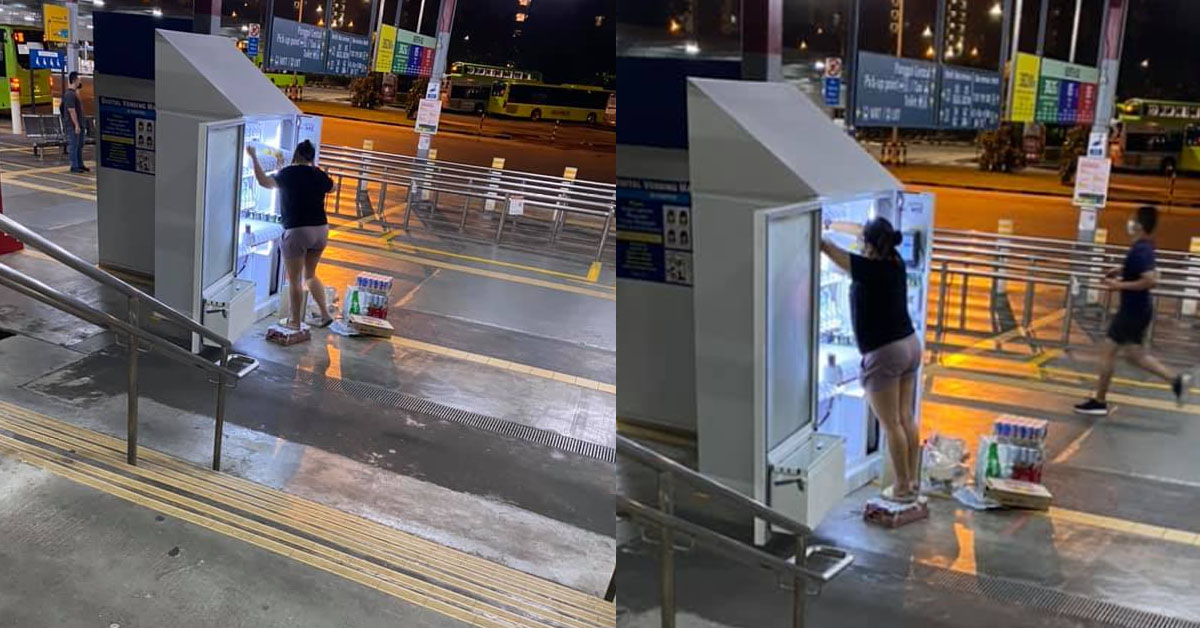 AUNTIE STEP ON DRINKS TO REFILL FRIDGE, NO WONDER THE DRINKS DENTED