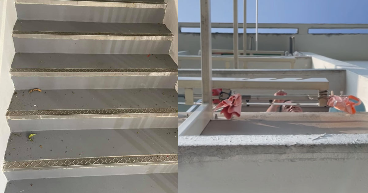 NEIGHBOUR FROM HELL SWEEPS TRASH TO THEIR DOORSTEP, FLICKS ASH AT LAUNDRY