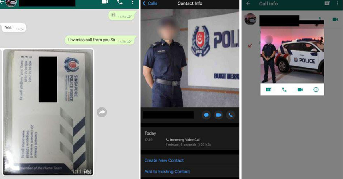 SCAMS USING POLICE PHOTOS AND NAME CARDS TO “SCARE” VICTIMS INTO SCAMS