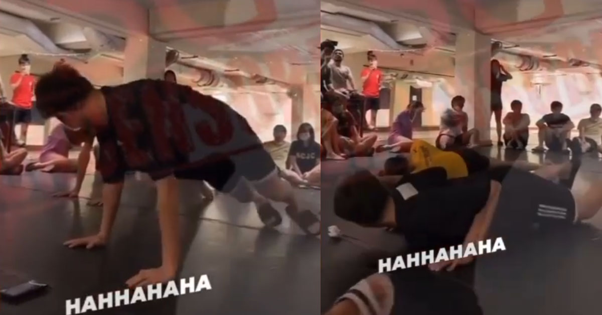 NUS STUDENTS GATHERS IN GROUP OVER 10 TO HUMP THE FLOOR