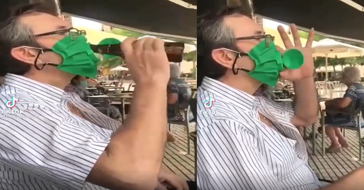 WITH THIS MASK, YOU CAN NOW BO TAH BO LAM PA SAFELY WITH FRIENDS