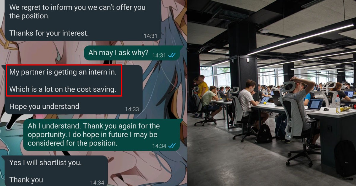 COMPANY REJECTS JOB APPLICANT BECAUSE INTERN IS MUCH CHEAPER
