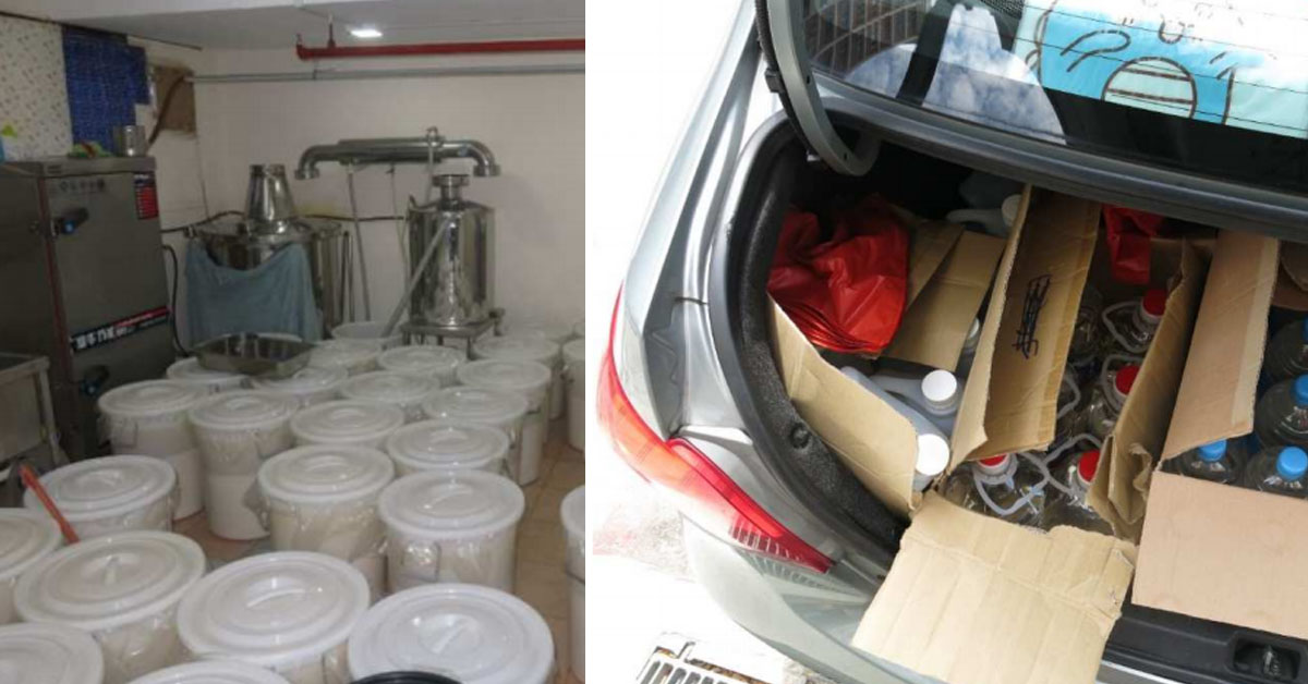 TWO PRC MEN ARRESTED FOR ILLEGALLY PRODUCING ALCOHOL IN WOODLANDS