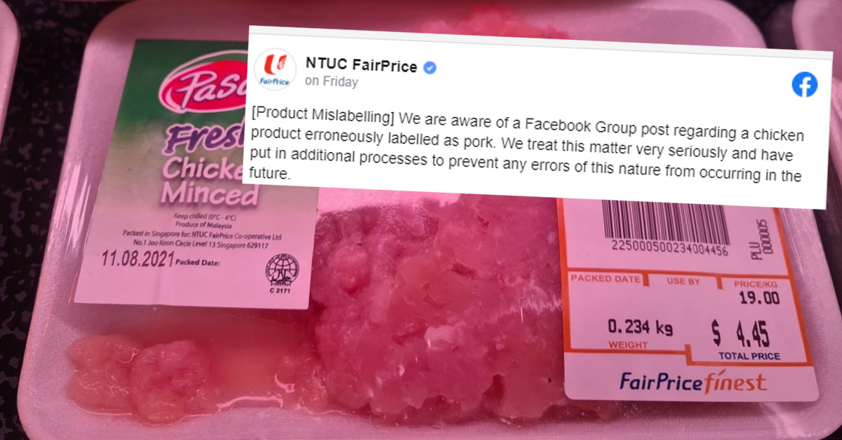 FAIR PRICE HAS APLOGISED FOR MISLABELLING CHICKEN AS PORK