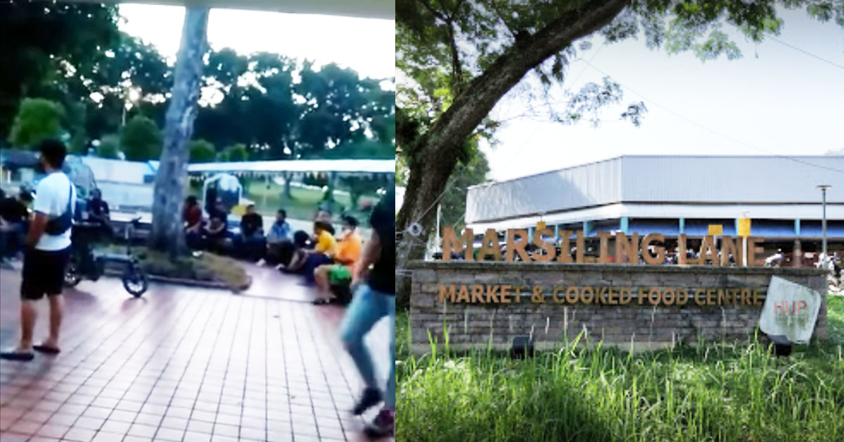CANNOT DINE-IN SO UNCLE & AUNTIES SIT OUTSIDE THE HAWKER CENTER