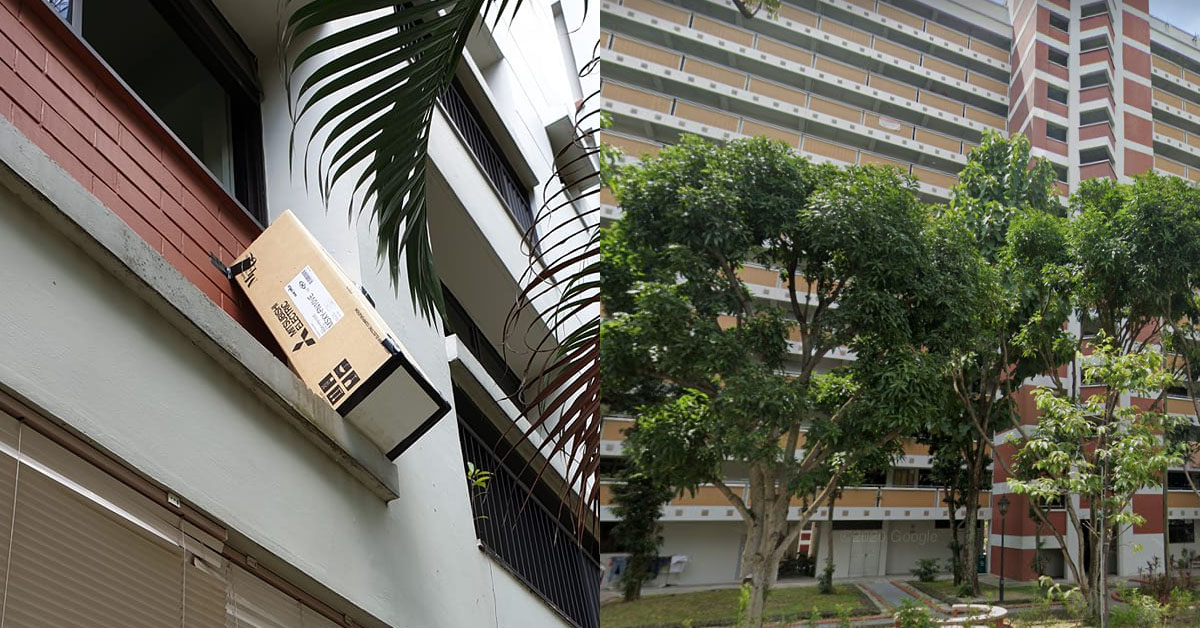 HOUGANG RESIDENT DUCT TAPE BOX OUTSIDE WINDOW, RESIDENT CALLS POLICE