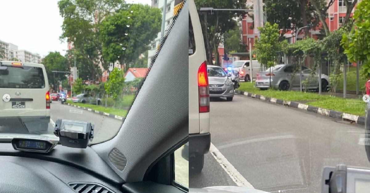 CAR LOST CONTROL, CRASHED INTO PEDESTRIAN WALKWAY AT YEW TEE POINT