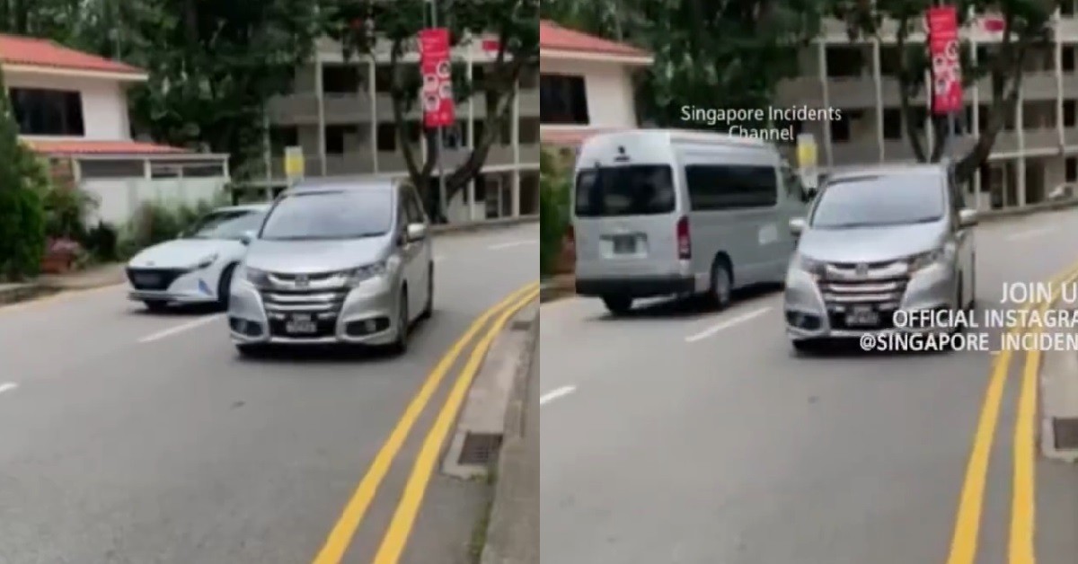 AUNTIE STOP HER CAR IN MIDDLE OF ROAD TO TALK ON PHONE, BLOCK TRAFFIC