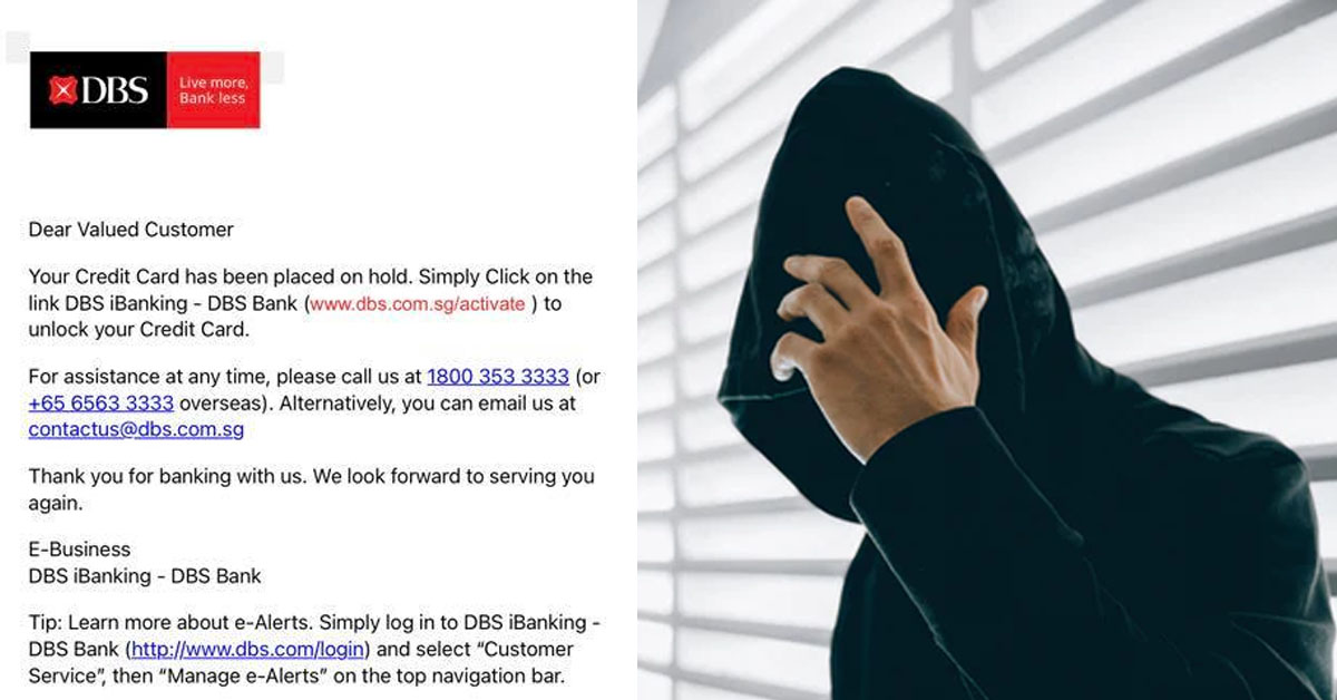 MAN RECEIVED FAKE DBS BANK EMAIL FROM HACKERS