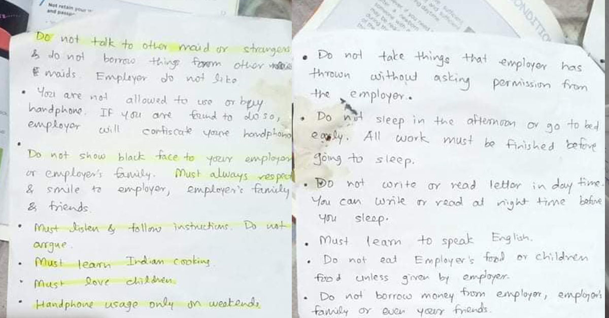 INHUMANE EMPLOYER MAKES UP “MOM RULES”, DISALLOW MAID TO CONTACT FAMILY