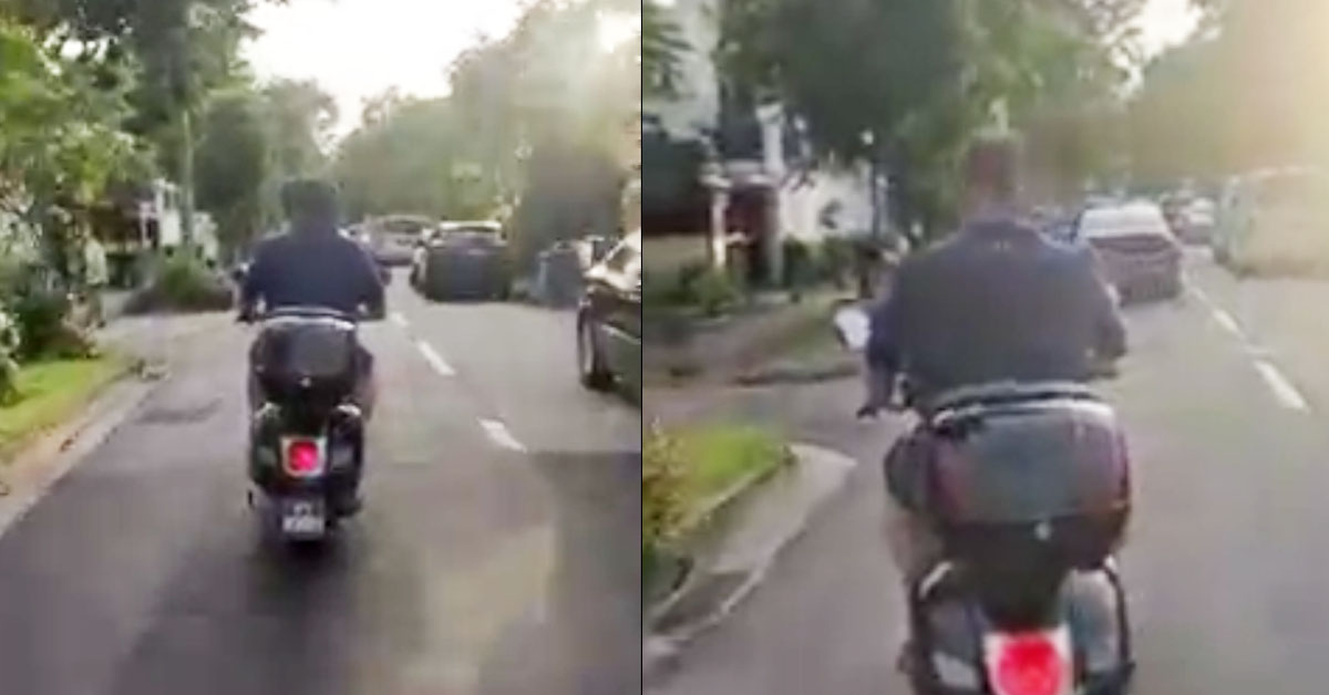 MAN RIDES WITHOUT HELMET AT TANJONG KATONG, MASTERED IRON HEAD SKILL