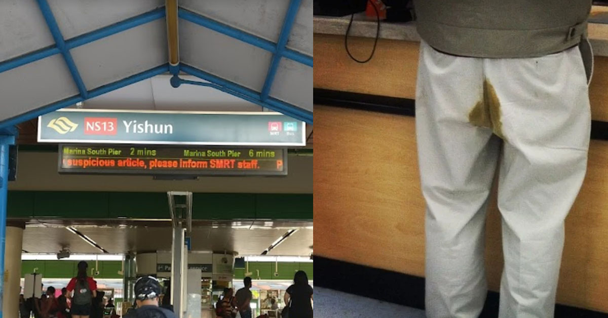 MAN LAO SAI ON PANTS RAN OUT OF YISHUN MRT