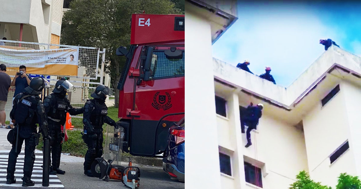 WOMAN LOCKS HERSELF IN AMK FLAT, OFFICERS FORCES ENTRY INTO THE UNIT