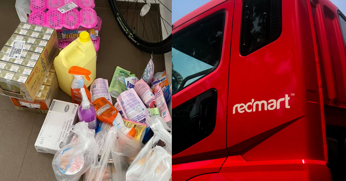 RED MART DELIVERY MAN DUMPS ALL GROCERIES ON FLOOR