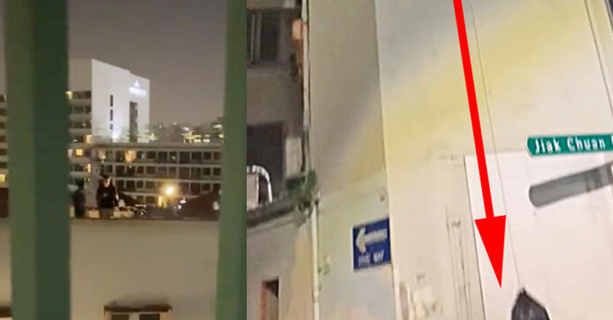 10 PLUS ANG MOH HAVING ROOF PARTY & THROWS RUBBISH FROM ROOF