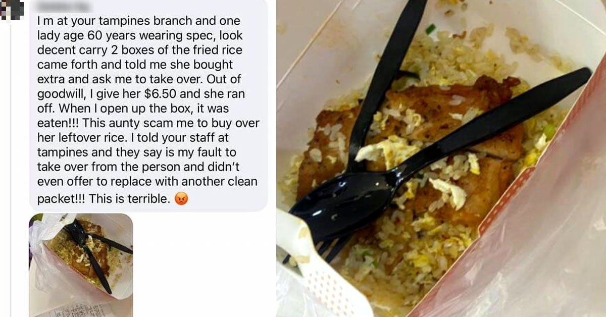 ELDERLY WOMEN SCAM PEOPLE BY TRYING TO SELL HALF-EATEN RICE