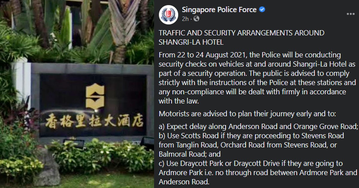 POLICE CONDUCTING SECURITY CHECKS NEAR SHANGRI-LA HOTEL