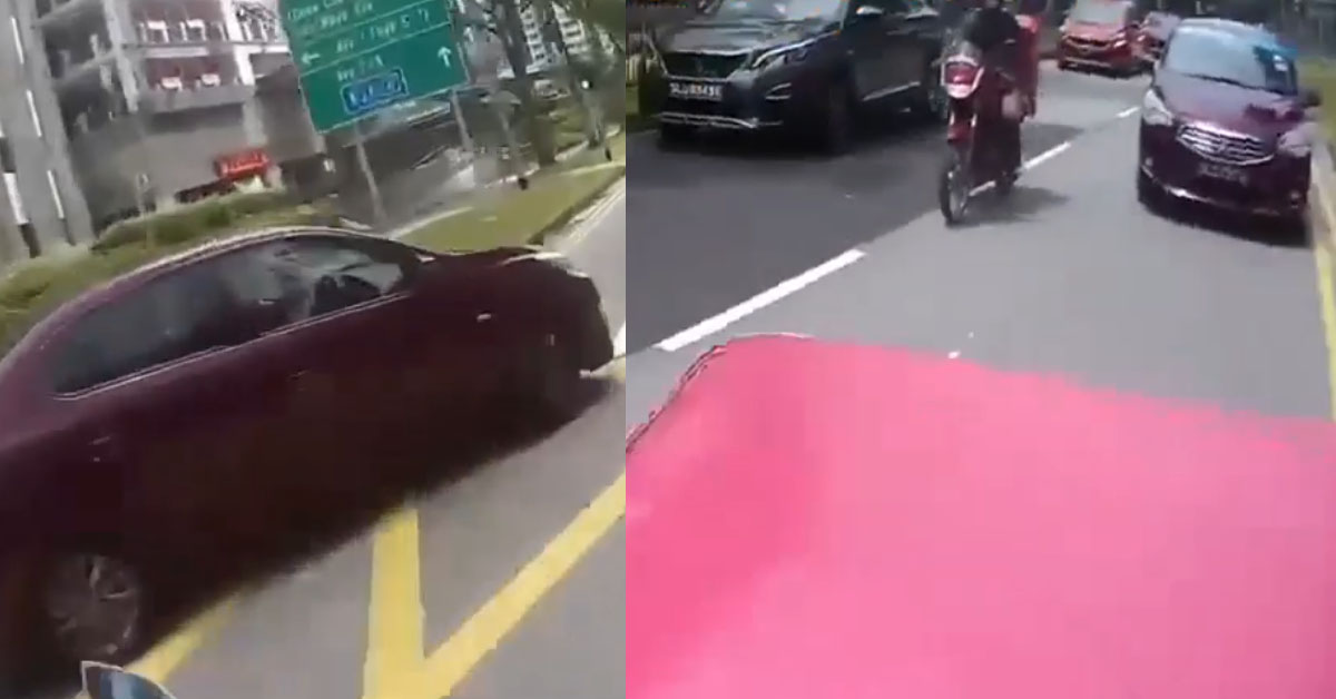 DRIVER ALMOST HITS FOOD PANDA RIDER AT CHOA CHU KANG, NO CHECK BLIND SPOT