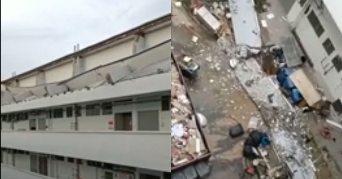FOOTAGE OF BUILDING CONCRETE COLLAPSED CIRCULATING ONLINE