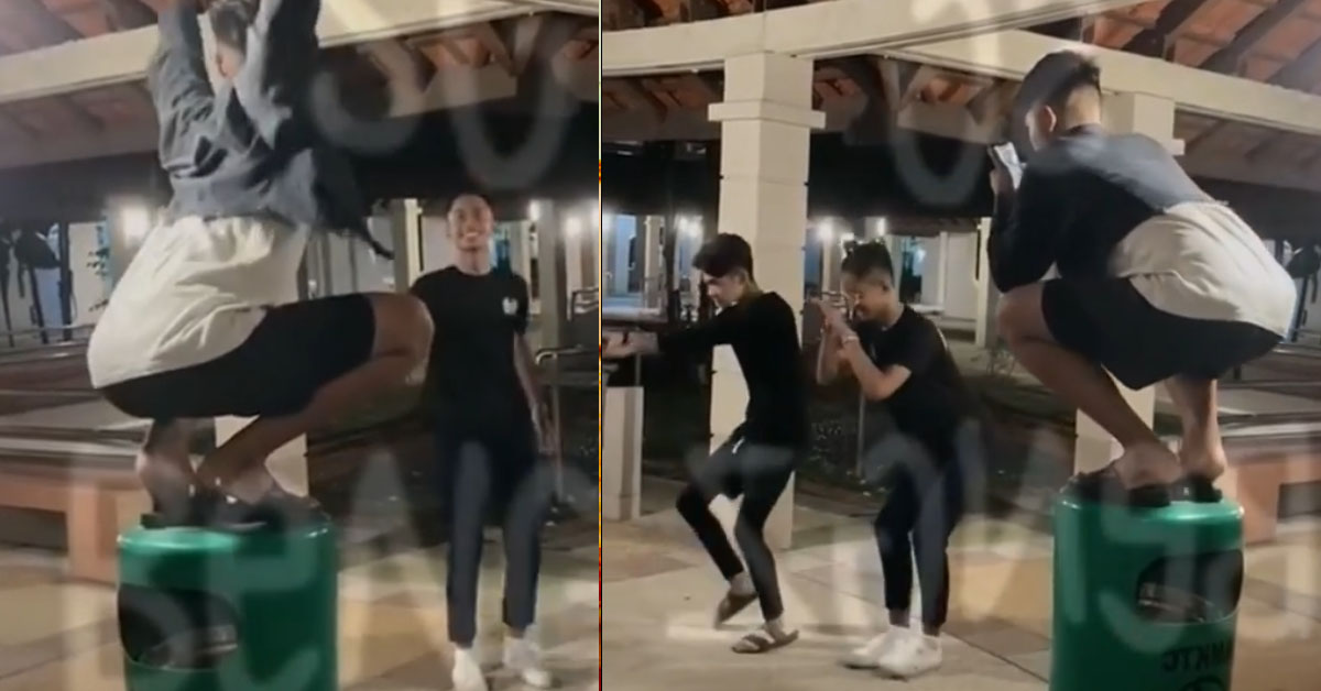 YP STAND ON DUSTBIN TO SING & DANCE MACHAM DOING “GETAI FOR BROTHERS”