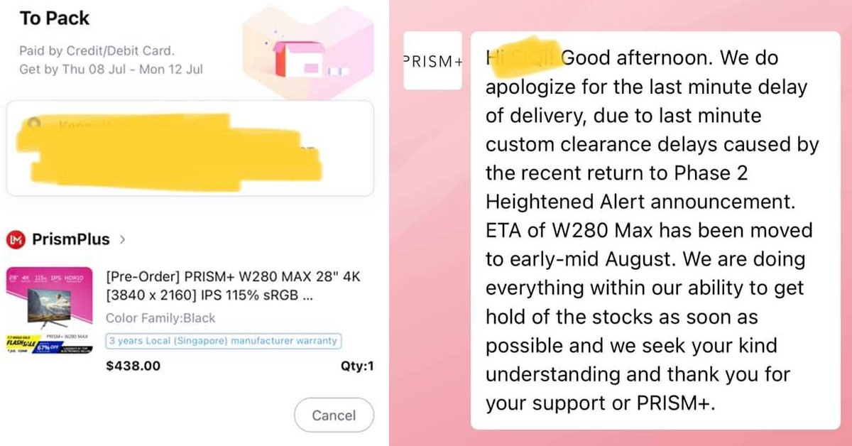 MAN ORDERED PRISM MONITOR FROM LAZADA, WAIT 2 MONTHS ALSO NO COME