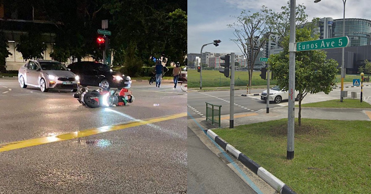 MOTORBIKE ACCIDENT SPOTTED BY NETIZEN AT EUNOS AVENUE 5