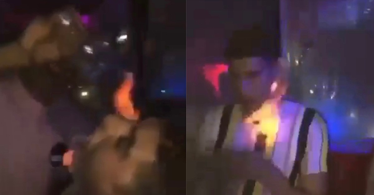 GUY POUR FLAMING LAMBO INTO FRIEND’S MOUTH, HIS FACE KENA FIRE