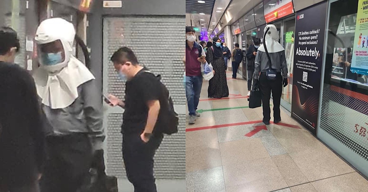 MAN GOING TO “SPACE”, WEAR BREATHING HEADGEAR TAKE MRT