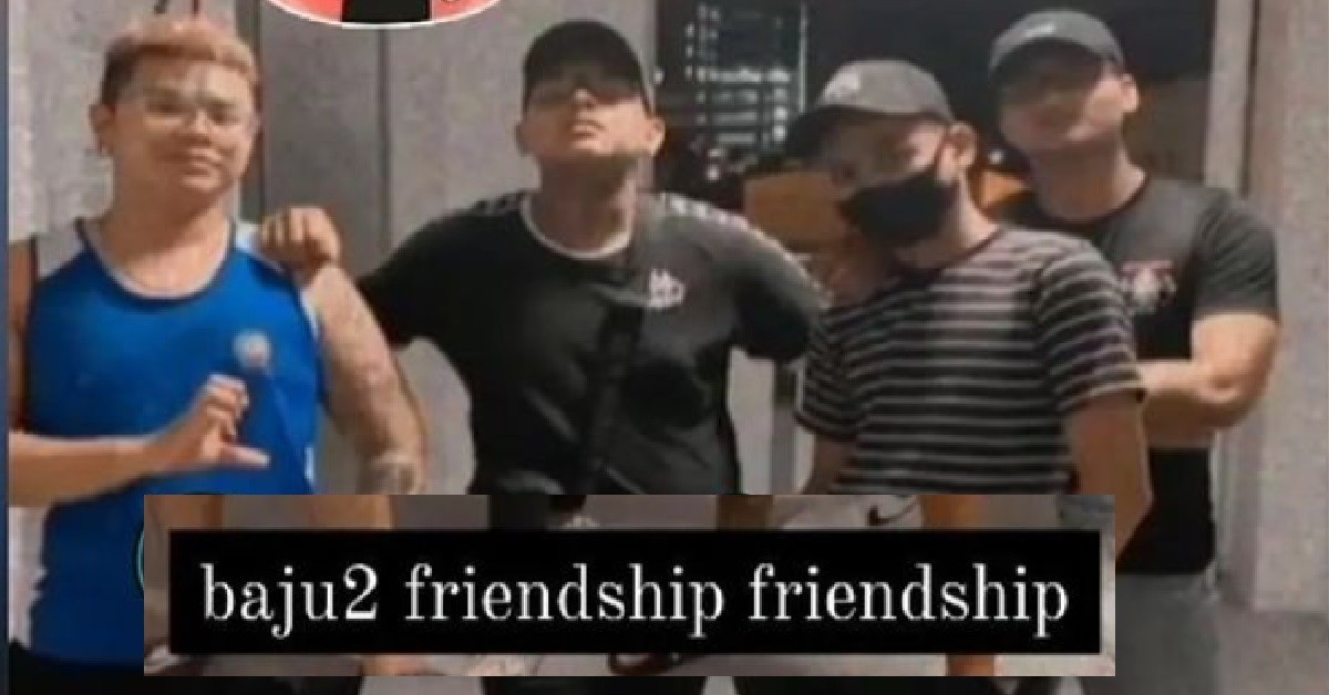 MATREPS NO MASK, FLASH GANG SIGN TO CELEBRATE “BAJU BAJU FRIENDSHIP FRIENDSHIP”