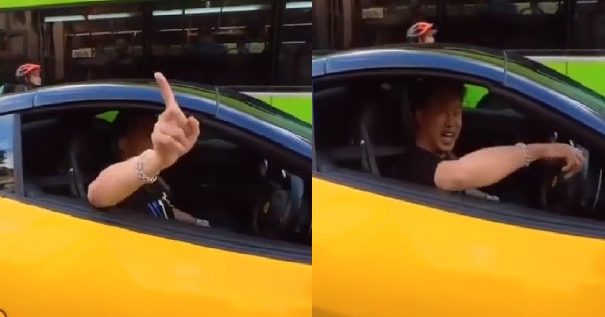 GUY ASK FERRARI DRIVER WHAT HE DO FOR A LIVING, DRIVER SAY HE DO FOODPANDA