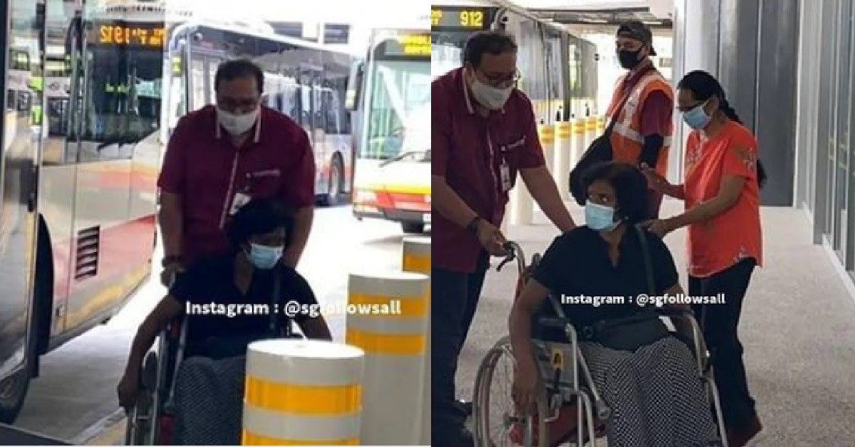KINDHEARTED BUS DRIVER HELP HANDICAPPED WOMAN GET OFF BUS @ WOODLANDS