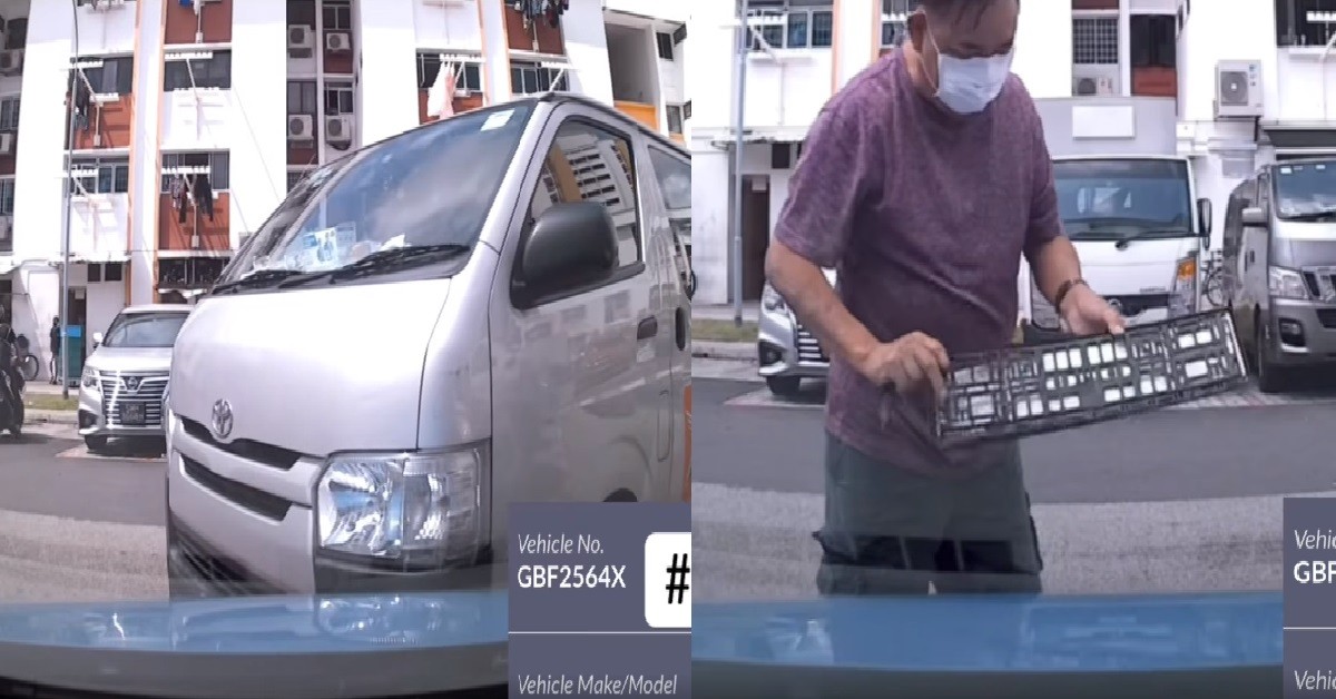 VAN HITS CAR, THROW CAR’S LICENSE PLATE ONTO BONNET & WALK OFF