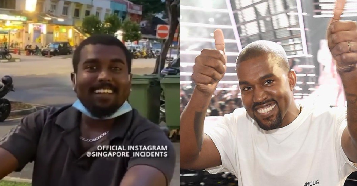S’PORE MAN LOOKS EXACTLY LIKE KANYE WEST, CYCLING HALFWAY STOPPED BY “FAN”