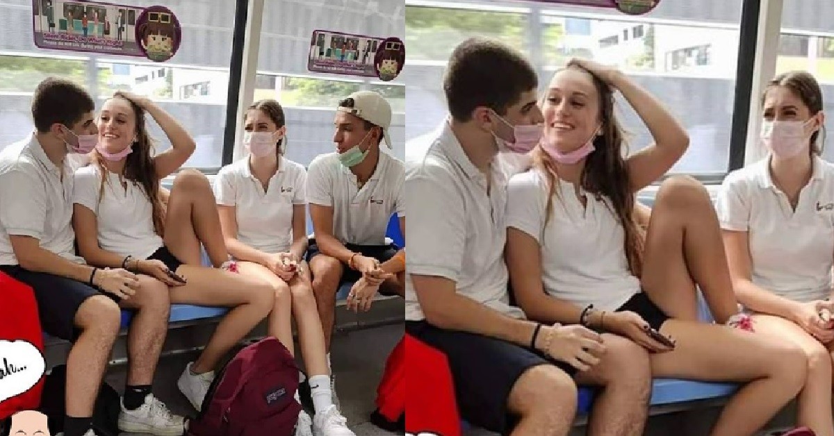 ANG MOH MEI MEI NO WEAR MASK, KIAO KAH IN MRT HAPPILY CHATTING