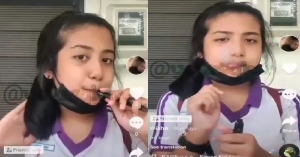 XMM IN UNIFORM FILM HER SELF VAPING TO MAKE HER SCHOOL PROUD