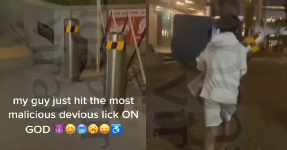 YP STEALS BOLLARD & RUN AWAY, THEN POST ON TIKTOK TO SHOW OFF