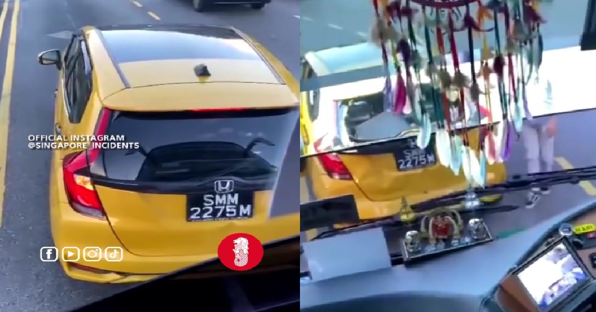 ROAD GANGSTER PLAY BRAKING GAME ON ROAD, PURPOSELY STOP TO BLOCK BUS