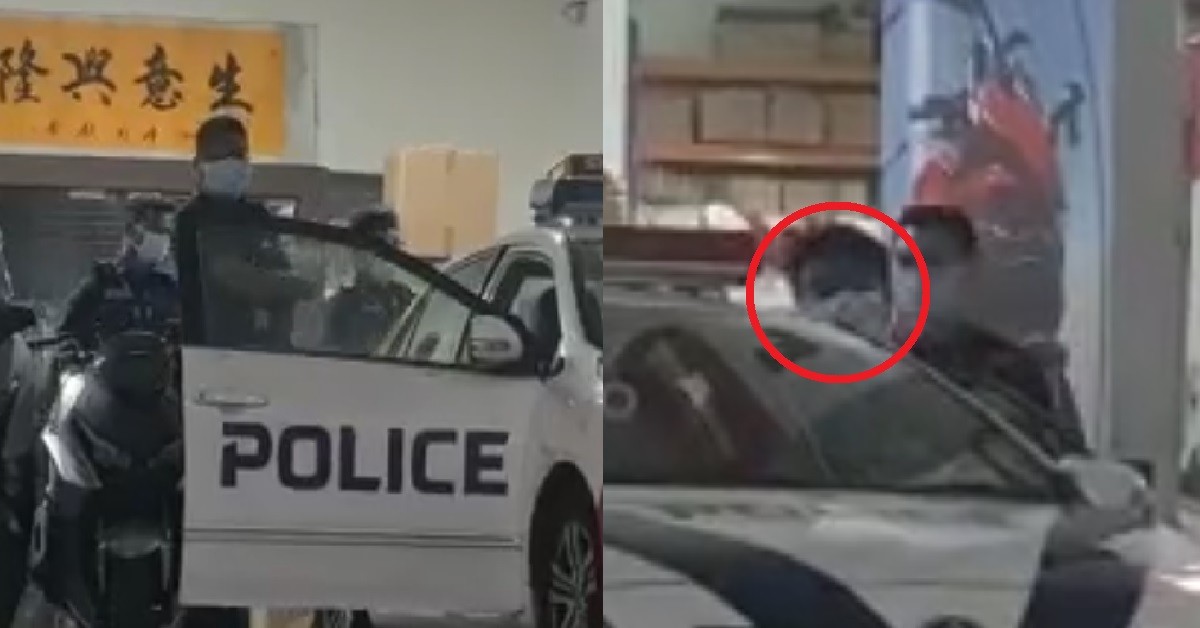 GUY EMBEZZLED MONEY FROM AUTO SHOP, SEEN BEING ARRESTED BY POLICE