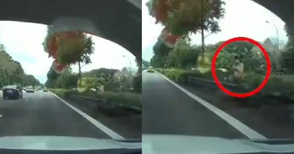 JAYWALKER ON EXPRESSWAY, DRIVER DRIVE PAST THOUGHT HE SAW GHOST