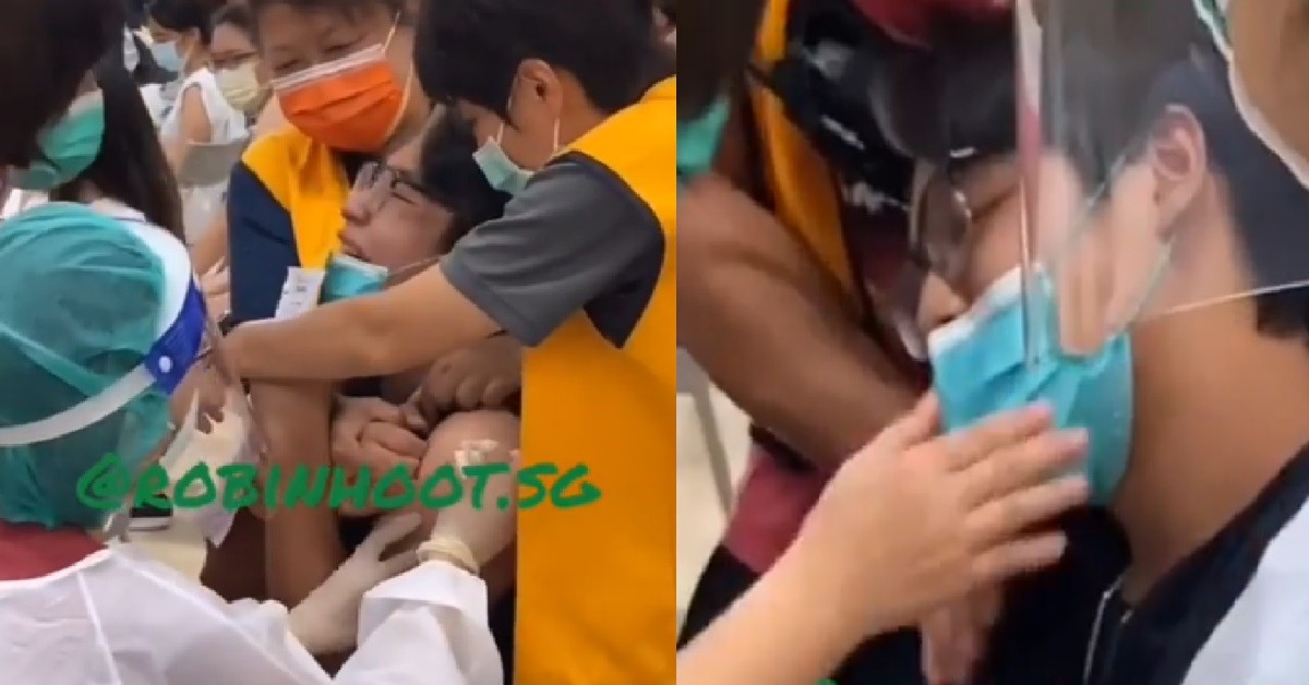 GUY SCARED OF NEEDLES GETTING JAB, SCREAM & START CRYING, THEN PENGSAN