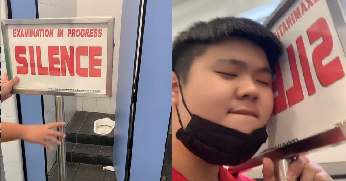 YP STOLE “EXAM IN PROGRESS” SIGN FOR TIKTOK VIDEO, SHOW OFF ONLINE