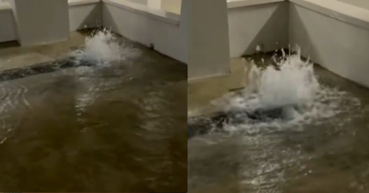 HDB VOID DECK FLOODED FROM RAIN, TURN INTO “FOUNTAIN OF WEALTH”