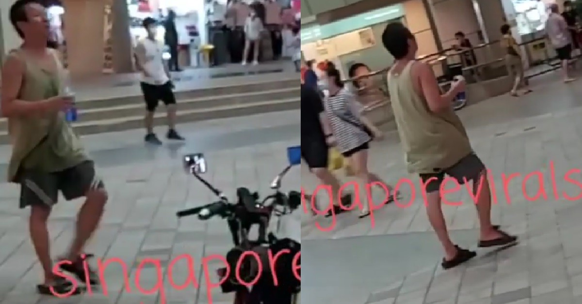 DRUNK UNCLE WALKING AROUND TOA PAYOH HUB CHANTING LOUDLY