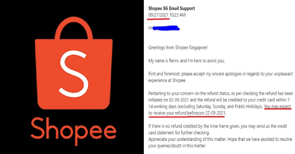 SHOPEE SAID THEY’LL REFUND CUSTOMER 5 DAYS AGO, WANT HIM TRAVEL BACK IN TIME