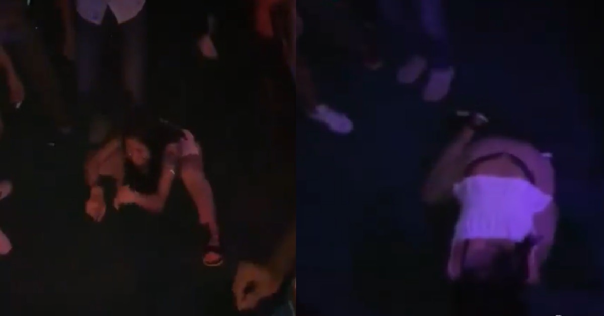 DRUNK WOMAN DANCE LIKE SHE SUMMONING SATAN, KNEEL DOWN THEN PENGSAN