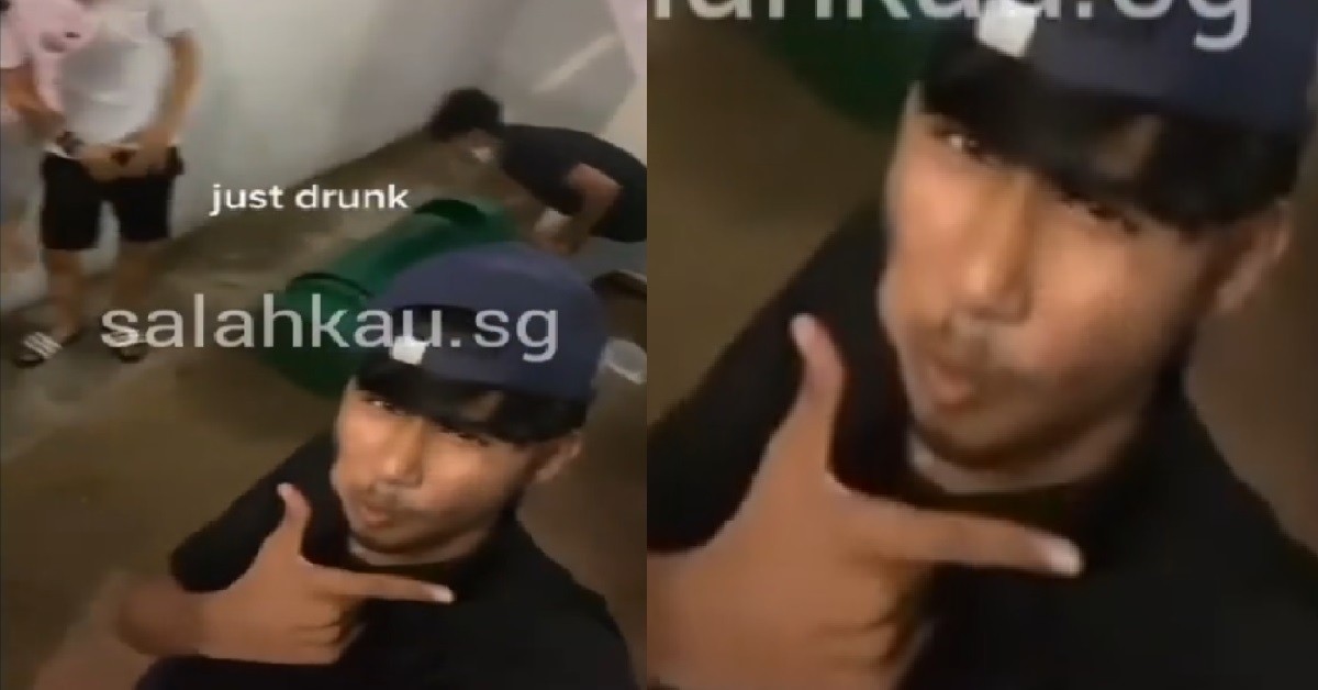 YPS VERY PROUD TO BE DRUNK, DESTROY RUBBISH BIN AT VOID DECK