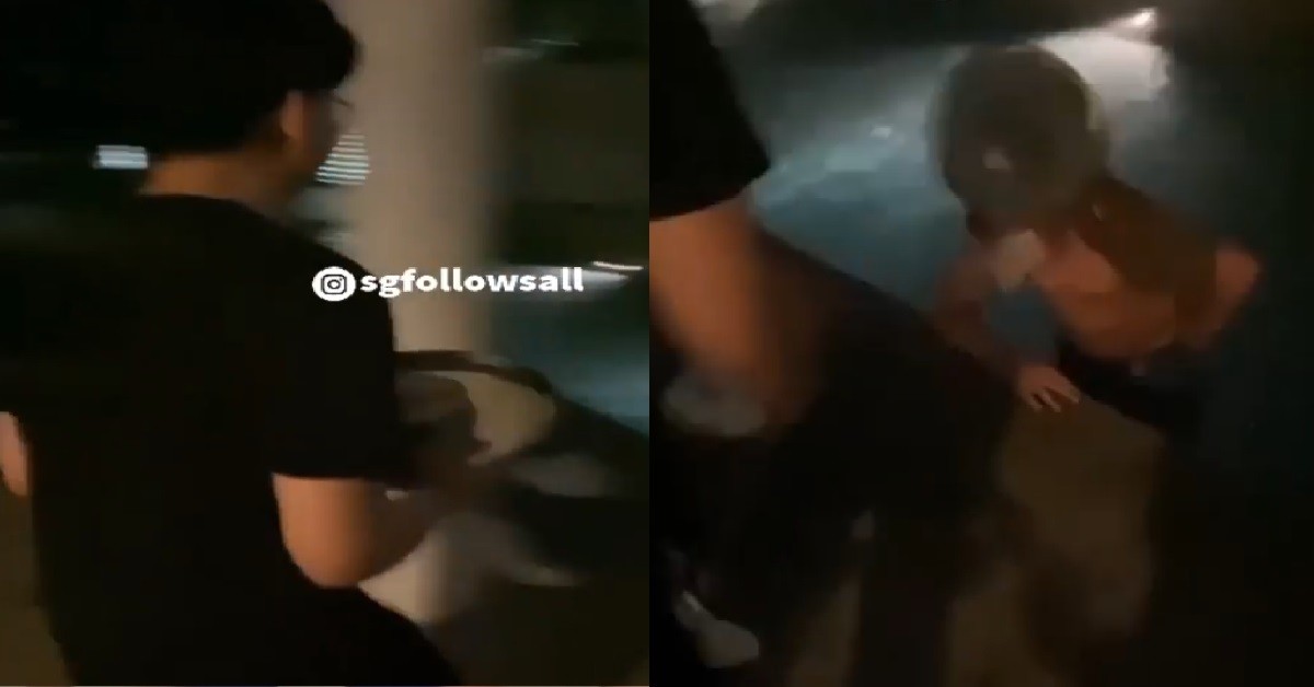 YP THROW METAL TRAY AT FRIEND HEAD, WHO IS SWIMMING INSIDE POOL