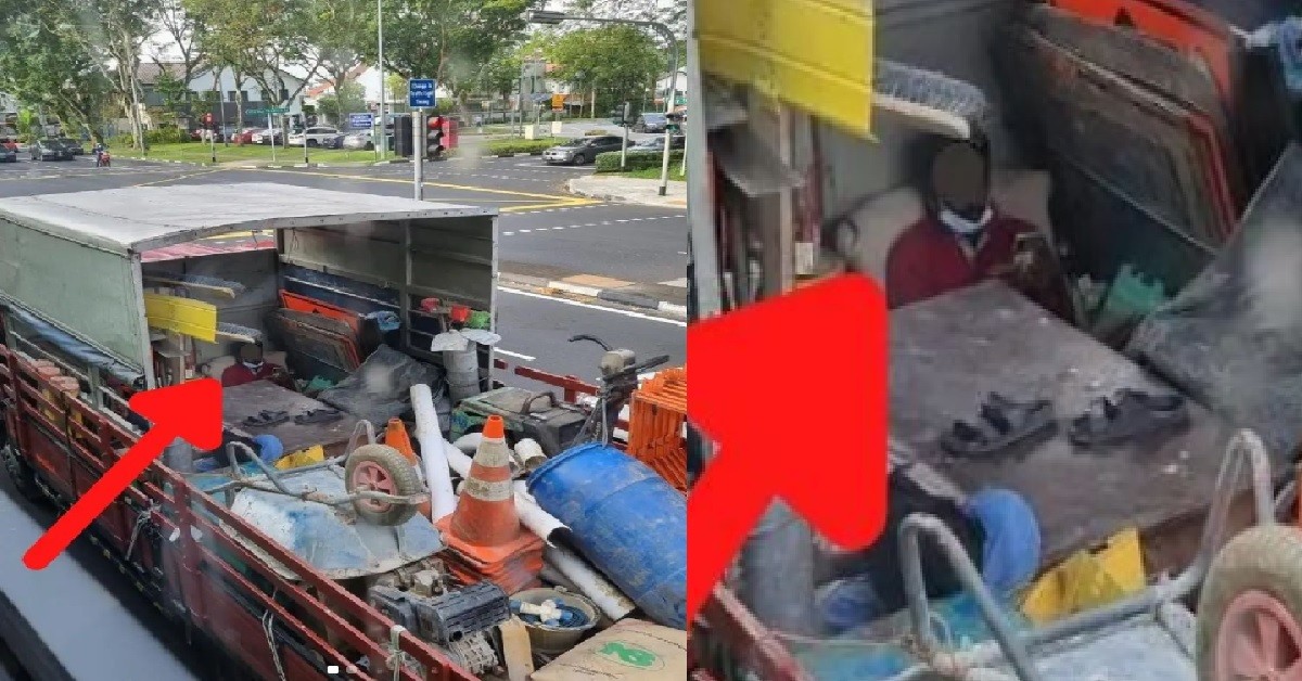 POOR WORKER “BURIED” UNDER BARANG BARANG AT BACK OF LORRY