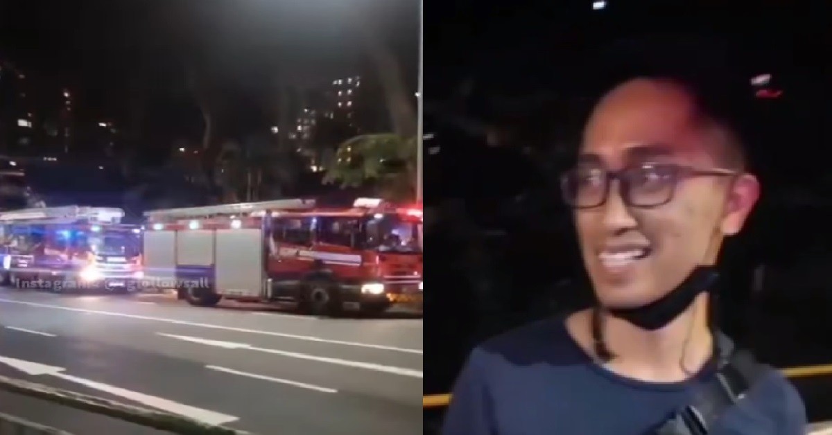 FIRE @ NEWTON, HERO ABANG TAKE NEARBY WATER HOSE TO FIGHT FIRE