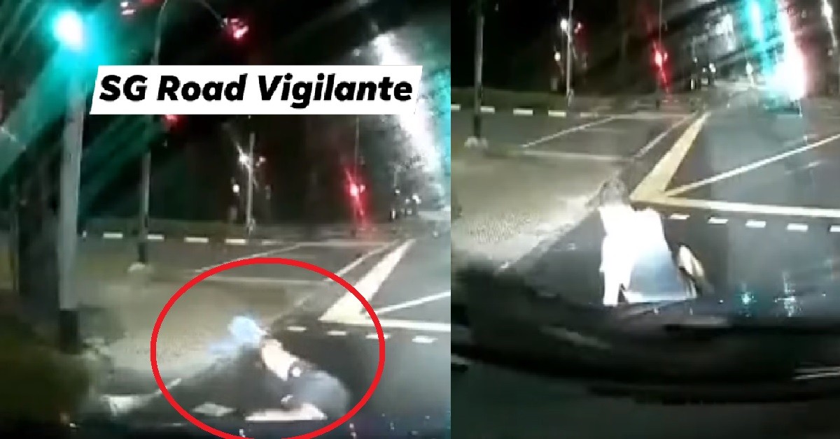 JOGGER LEGS SUDDENLY JELLY, PENGSAN IN FRONT OF ONCOMING CAR ON ROAD